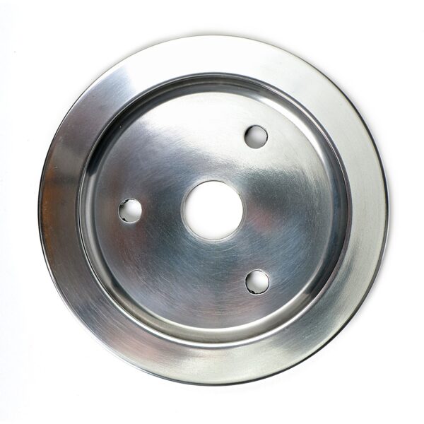 TRANS-DAPT PERFORMANCE PRODUCTS CRANKSHAFT PULLEY; 1 GROOVE; 1955-1968 CHEVROLET 283-350; SHORT WATER PUMP- POLISHED ALUMINUM