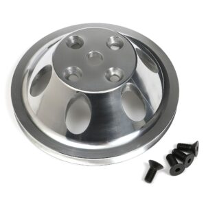 TRANS-DAPT PERFORMANCE PRODUCTS WATER PUMP PULLEY; 1 GROOVE; 1969-1985 CHEVROLET 283-350; LONG WATER PUMP- POLISHED ALUMINUM
