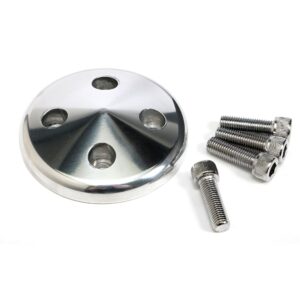 TRANS-DAPT PERFORMANCE PRODUCTS WATER PUMP PULLEY NOSE; GROOVE; 1955-1968 CHEVROLET 283-350; SHORT WATER PUMP- POLISHED ALUMINUM