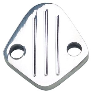 TRANS-DAPT PERFORMANCE PRODUCTS FUEL PUMP BLOCK-OFF PLATE; BB CHEVY 396-454, V6 (1-3/4 IN. CENTERS); PINSTRIPES (BALL-MILLED)- ALUMINUM