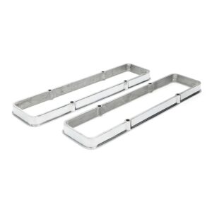 TRANS-DAPT PERFORMANCE PRODUCTS VALVE COVER SPACERS; SB CHEVY 238-400 V8 1958-86; 1 IN. TALL- POLISHED ALUMINUM