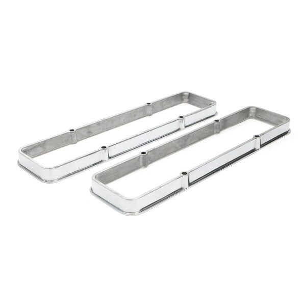 TRANS-DAPT PERFORMANCE PRODUCTS VALVE COVER SPACERS; SB CHEVY 238-400 V8 1958-86; 1 IN. TALL- POLISHED ALUMINUM