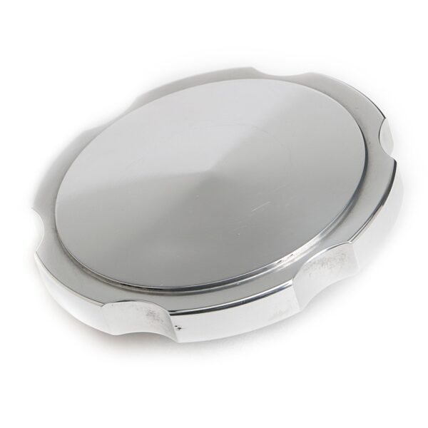 TRANS-DAPT PERFORMANCE PRODUCTS POLISHED ALUMINUM RADIATOR CAP WITH NOTCHED EDGE; 16 LB PRESSURE LIMIT