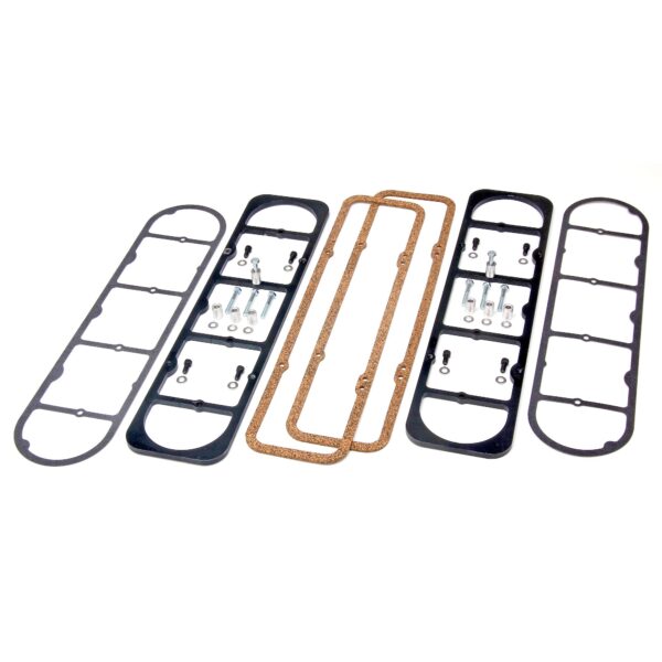 TRANS-DAPT PERFORMANCE PRODUCTS LS ENGINE VALVE COVER ADAPTERS; 58-86 SB CHEVY ENGINE VALVE COVERS TO LS HEADS
