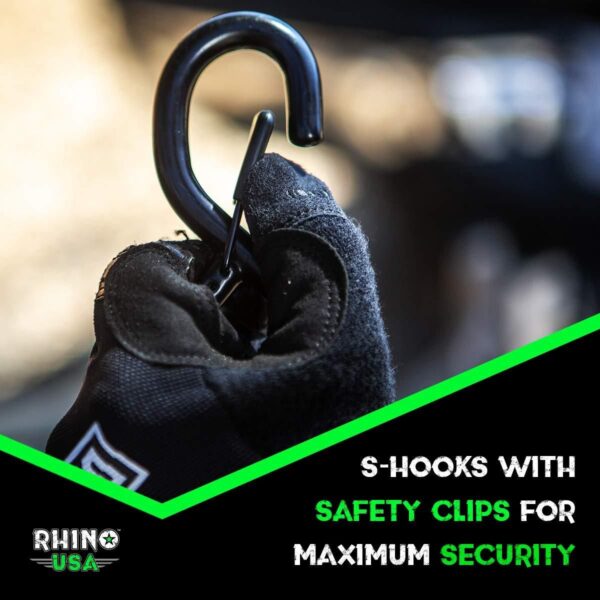 1.6" X 8' RHINO USA HEAVY DUTY RATCHET TIE-DOWNS 2-PACK (GREEN)