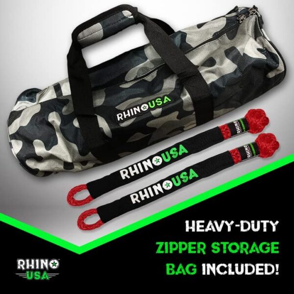 RHINO USA 7/8" X 30' KINETIC ROPE RECOVERY KIT W/SOFT SHACKLES (RED)