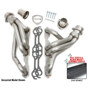 HEDMAN HEDDERS 67-87 C10/C20 TRUCKS AND SUVS WITH SB CHEVY; BLACK MAXX BLACK CERAMIC COATED 304 STAINLESS STEEL HEADERS; 1-5/8 IN. TUBE DIA.; 3 IN. COLL.; MID-LENGTH DESIGN