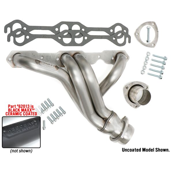 HEDMAN HEDDERS 67-87 C10/C20 TRUCKS AND SUVS WITH SB CHEVY; BLACK MAXX BLACK CERAMIC COATED 304 STAINLESS STEEL HEADERS; 1-5/8 IN. TUBE DIA.; 3 IN. COLL.; MID-LENGTH DESIGN