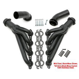 HEDMAN HEDDERS HEDMAN HEADERS 1968-72 CHEVELLE/EL CAMINO (AND RELATED A-BODIES) LS SWAP HEADERS; AUTO TRANSMISSION; 1-3/4 IN. MID-LENGTH TUBE; 3 IN. BALL/SOCKET COLLECTOR- 304 Stainless Steel - Black MAXX