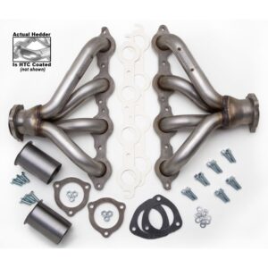 HEDMAN HEDDERS BLOCK HUGGER HEADERS-304 STAINLESS STEEL; CHEVY LS SERIES; 1-1/2 IN. TUBES; HTC CERAMIC COATED