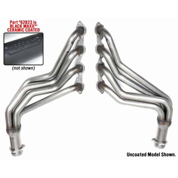 HEDMAN HEDDERS STAINLESS STEEL- BB CHEVY/GMC TRUCKS & SUVS- FULL LENGTH- BLACK MAXX