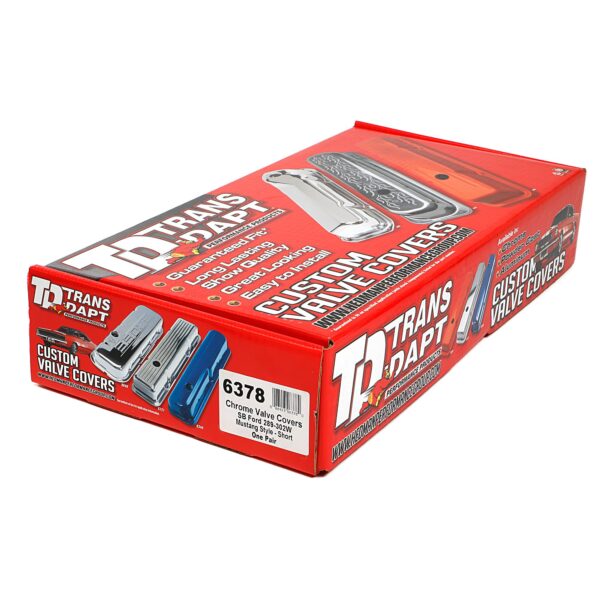 TRANS-DAPT PERFORMANCE PRODUCTS VALVE COVERS CHR. MUSTANG 289-302 WITH BREATHER TUBE
