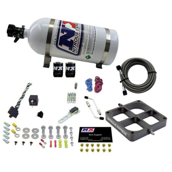 Nitrous Express SINGLE ENTRY CROSSBAR 8500 BASED THROTTLE BODY W/ 10 LB BOTTLE