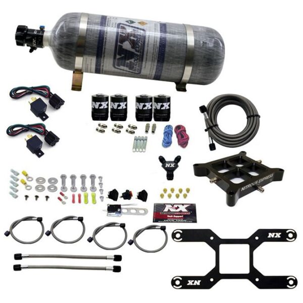 Dry, Quad Stage Billet Crossbar Plate System 100-2000HP (4150Flange) W/12Lb Bottle