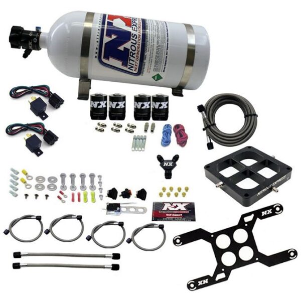 Dry,Quad Stage Billet Crossbar Plate System 100-2000HP (4500 Flange) W/10Lb Bottle