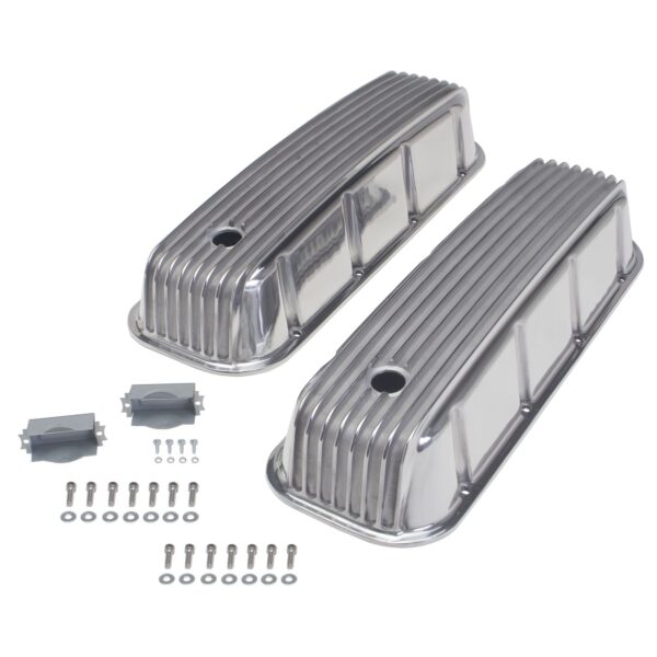 TRANS-DAPT PERFORMANCE PRODUCTS FINNED STYLE RETRO VALVE COVERS; TALL; 1965-2000 CHEVROLET 396-454- ALUMINUM
