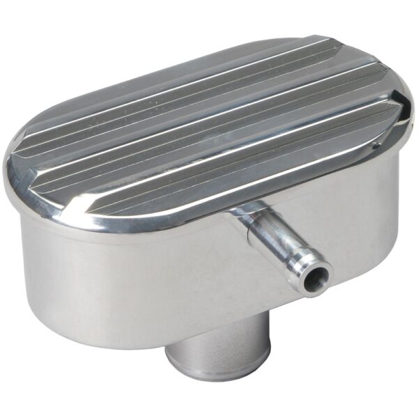 TRANS-DAPT PERFORMANCE PRODUCTS FINNED STYLE PUSH-IN VALVE COVER BREATHER W/PCV; PLAIN: FOR 1-1/4 IN. HOLE- ALUMINUM