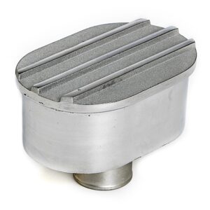 TRANS-DAPT PERFORMANCE PRODUCTS FINNED ALUMINUM PUSH-IN BREATHER; FITS COVERS WITH 1.25 IN. HOLES- POLISHED/SATIN