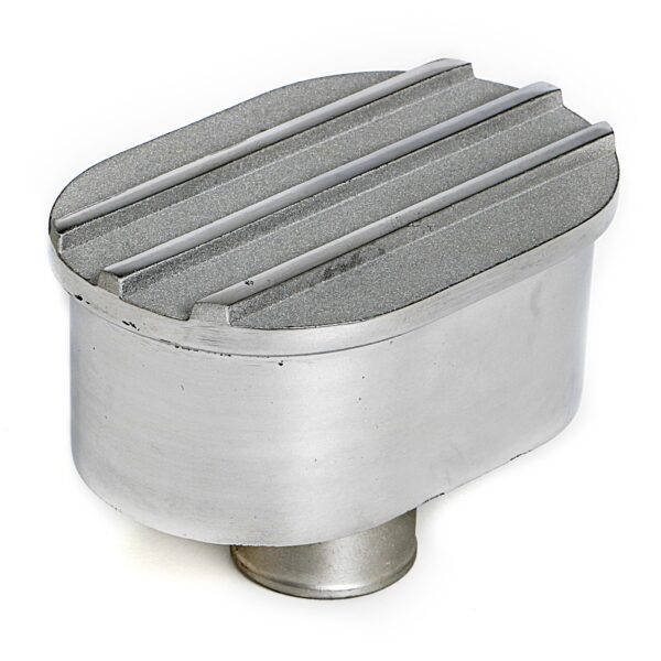 TRANS-DAPT PERFORMANCE PRODUCTS FINNED ALUMINUM PUSH-IN BREATHER; FITS COVERS WITH 1.25 IN. HOLES- POLISHED/SATIN