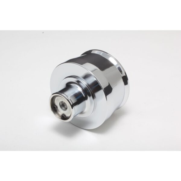 TRANS-DAPT PERFORMANCE PRODUCTS PLAIN ALUMINUM PCV PUSH-IN BREATHER; FITS COVERS WITH 1.25 IN. HOLES- CHROME