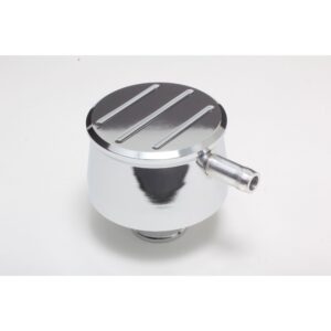 TRANS-DAPT PERFORMANCE PRODUCTS BALL-MILLED ALUMINUM PCV PUSH-IN BREATHER FITS COVERS WITH 1.25 IN. HOLES- CHROME