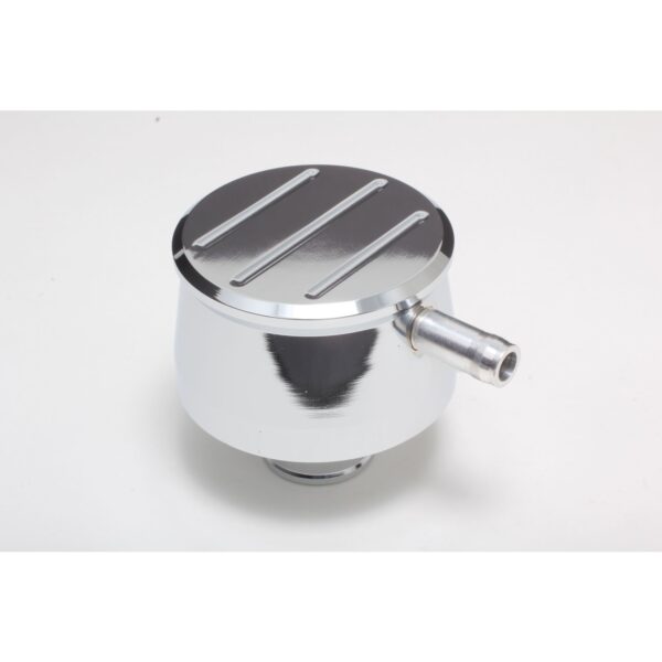 TRANS-DAPT PERFORMANCE PRODUCTS BALL-MILLED ALUMINUM PCV PUSH-IN BREATHER FITS COVERS WITH 1.25 IN. HOLES- CHROME