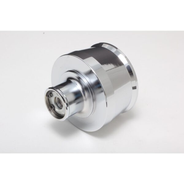 TRANS-DAPT PERFORMANCE PRODUCTS BALL-MILLED ALUMINUM PCV PUSH-IN BREATHER FITS COVERS WITH 1.25 IN. HOLES- CHROME