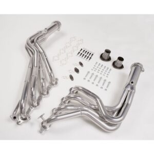 HEDMAN HEDDERS STEPPED-HTC HEADERS FOR 1998-2002 CHEVROLET CAMARO OR PONTIAC FIREBIRD; 5.7L LS ENGINE; 1-5/8 IN. TO 1-3/4 IN. STEPPED TUBE DIAMETER; 3 IN. BALL/SOCKET COLLECTOR; HTC POLISHED SILVER CERAMIC-METALLIC FINISH; MILD STEEL CONSTRUCTION