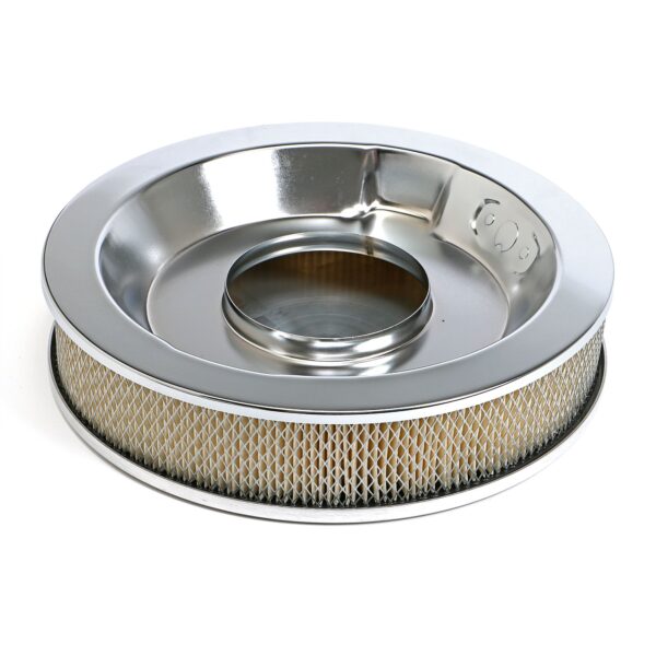 TRANS-DAPT PERFORMANCE PRODUCTS ROUND AIR CLEANER SET FLAME (BALL-MILLING); 14 IN. DIAMETER, 3 IN. TALL- ALUMINUM