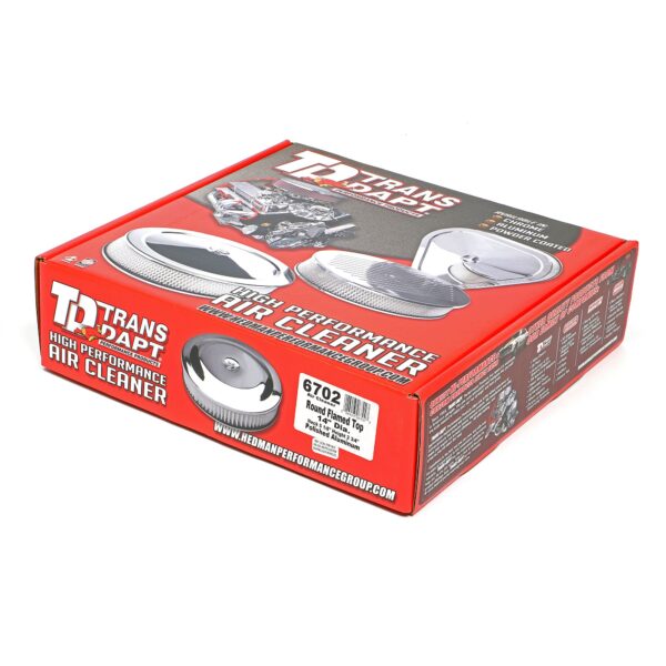 TRANS-DAPT PERFORMANCE PRODUCTS ROUND AIR CLEANER SET FLAME (BALL-MILLING); 14 IN. DIAMETER, 3 IN. TALL- ALUMINUM