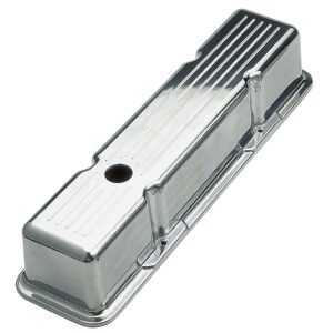 TRANS-DAPT PERFORMANCE PRODUCTS BALL-MILLED ALUMINUM VALVE COVERS; TALL; PINSTRIPES- 1958-1986- SB CHEVROLET 283-350