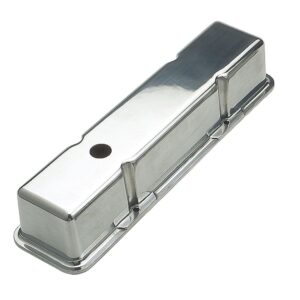TRANS-DAPT PERFORMANCE PRODUCTS POLISHED ALUMINUM VALVE COVERS; TALL; PLAIN- 1958-1986- SB CHEVROLET 283-350