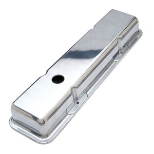 TRANS-DAPT PERFORMANCE PRODUCTS BALL-MILLED ALUMINUM VALVE COVERS; SHORT; PLAIN- 1958-1986- SB CHEVROLET 283-350