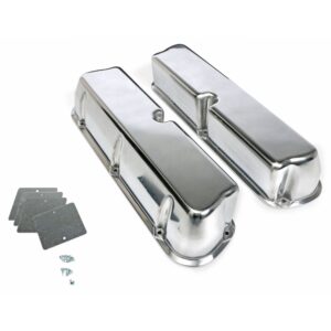 TRANS-DAPT PERFORMANCE PRODUCTS TALL VALVE COVERS; SB FORD; PLAIN POLISHED ALUMINUM- NO HOLES