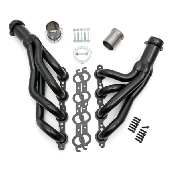 HEDMAN HEDDERS LS SWAP HEADERS; 1-3/4 IN. MID LENGTH; 1978-81 GM A-BODY & 1982-88 GM G-BODY CARS (CHEVY MONTE CARLO, MALIBU, EL CAMINO, GMC CABALLERO, BUICK REGAL, OLDS CUTLASS, PONTIAC BONNEVILLE, GRAND PRIX ; BLACK-MAXX BLACK CERAMIC COATED MILD STEEL
