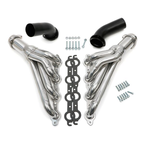 HEDMAN HEDDERS HEDMAN HEADERS 1968-72 CHEVELLE/EL CAMINO (AND RELATED A-BODIES) LS SWAP HEADERS; AUTO TRANSMISSION; 1-3/4 IN. MID-LENGTH TUBE; 3 IN. BALL/SOCKET COLLECTOR-HTC SILVER CERAMIC COATED