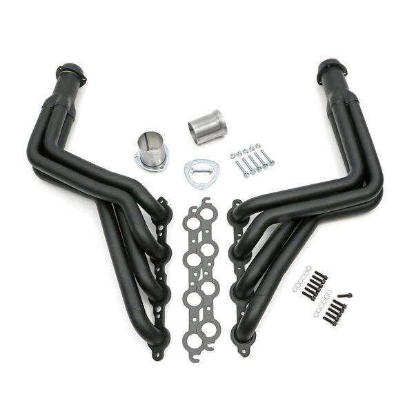 HEDMAN HEDDERS HEDMAN HEADERS 1968-72 CHEVELLE/EL CAMINO (AND RELATED A-BODIES) LS SWAP HEADERS; AUTO TRANSMISSION; 1-3/4 IN. LONG TUBE; 3 IN. BALL/SOCKET COLLECTOR- BLACK MAXX CERAMIC COATED