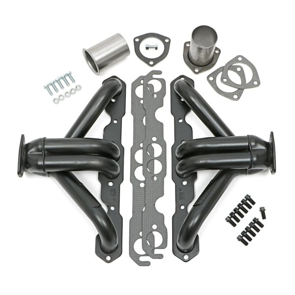 HEDMAN HEDDERS BLOCK HUGGER HEADERS; CHEVY SB 283-400; 1-1/2 IN. TUBES; UNCOATED