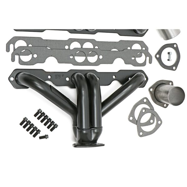 HEDMAN HEDDERS BLOCK HUGGER HEADERS; CHEVY SB 283-400; 1-1/2 IN. TUBES; UNCOATED