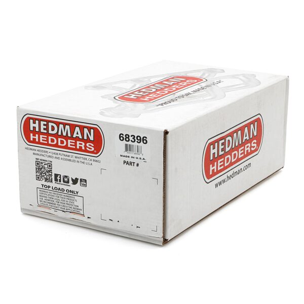 HEDMAN HEDDERS BLOCK HUGGER HEADERS (SUPER SHORTY); CHEVY SB 283-400; 1-1/2 IN. TUBES; HTC CERAMIC COATED