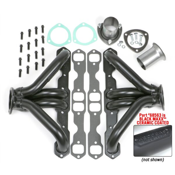 HEDMAN HEDDERS SB CHEVY STREET ROD BLOCK HUGGERS 1-5/8 IN.- BLACK MAXX