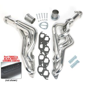 HEDMAN HEDDERS STANDARD-DUTY BLACK CERAMIC COATED HEADERS FOR 64-67 GM A-BODY; 1-3/4 IN. TUBE DIA; 3 IN. COLL; MID-LENGTH