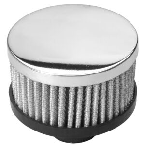 TRANS-DAPT PERFORMANCE PRODUCTS 2 IN. TALL PUSH-IN STYLE BREATHER; OPEN COTTON FILTER ELEMENT; 1-1/4 IN. HOLE- CHROME