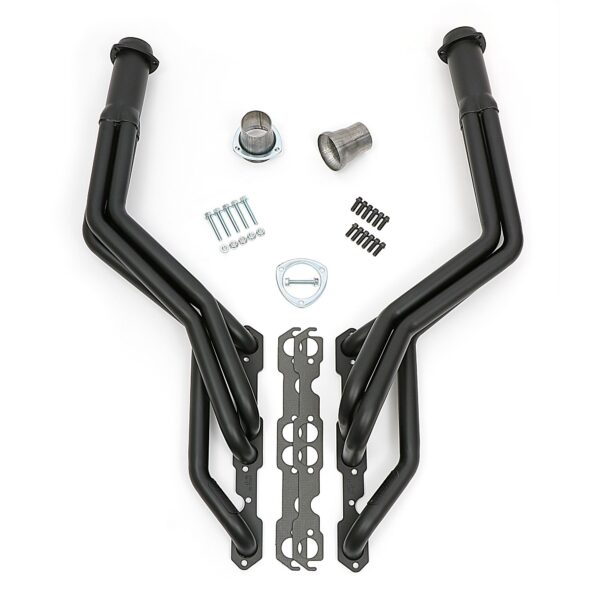 HEDMAN HEDDERS S10 / SB CHEVY V8, UNDER CHASSIS DESIGN ENGINE SWAP HEADERS SWAP HEADERS; 1-1/2 IN. LONG TUBE- BLACK MAXX CERAMIC COATED