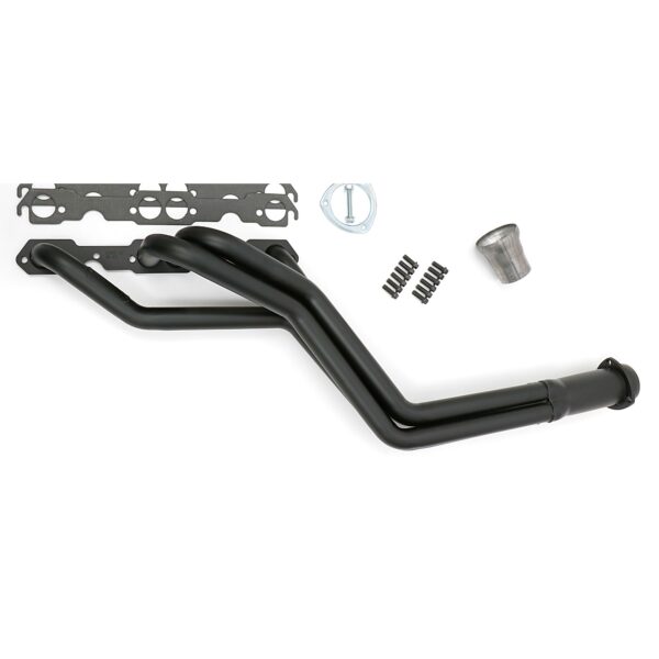 HEDMAN HEDDERS S10 / SB CHEVY V8, UNDER CHASSIS DESIGN ENGINE SWAP HEADERS SWAP HEADERS; 1-1/2 IN. LONG TUBE- BLACK MAXX CERAMIC COATED