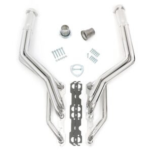 HEDMAN HEDDERS S10 / SB CHEVY V8, UNDER CHASSIS DESIGN ENGINE SWAP HEADERS SWAP HEADERS; 1-1/2 IN. LONG TUBE- HTC SILVER CERAMIC COATED