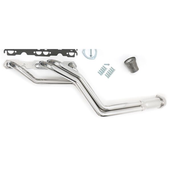 HEDMAN HEDDERS S10 / SB CHEVY V8, UNDER CHASSIS DESIGN ENGINE SWAP HEADERS SWAP HEADERS; 1-1/2 IN. LONG TUBE- HTC SILVER CERAMIC COATED