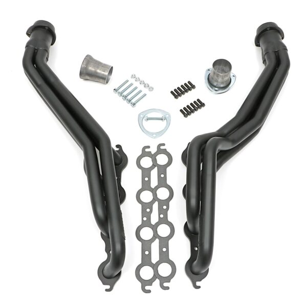HEDMAN HEDDERS HEDMAN HEADERS 1982-04 CHEVY/GMC S10/S15 (2WD) LS SWAP HEADERS; 1-1/2 IN. LONG TUBE; 3 IN. BALL/SOCKET COLLECTOR- BLACK MAXX CERAMIC COATED