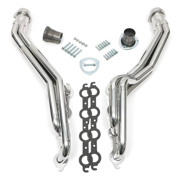 HEDMAN HEDDERS HEDMAN HEADERS 1982-04 CHEVY/GMC S10/S15 (2WD) LS SWAP HEADERS; 1-1/2 IN. LONG TUBE; 3 IN. BALL/SOCKET COLLECTOR- HTC SILVER CERAMIC COATED