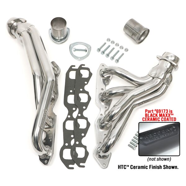 HEDMAN HEDDERS 67-87 CHEVY C10 WITH 396-502 BB CHEVY; 1-3/4 IN. SQUARE; MID-LENGTH HEADERS- BLACK MAXX